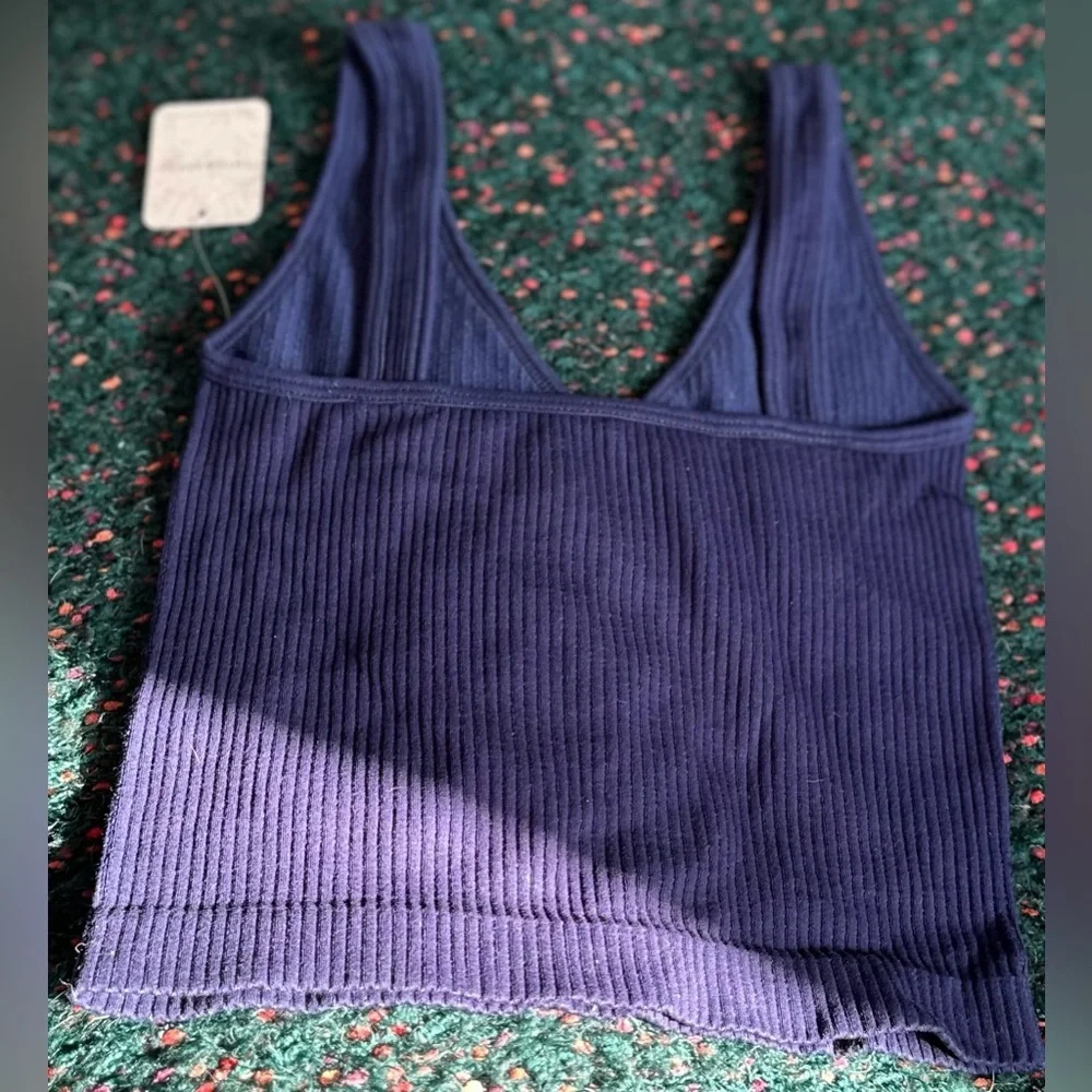 ‼️RARE‼️🎸Free People🎸🔥NWT🔥Solid Ribbed Brami in Navy—XS/S